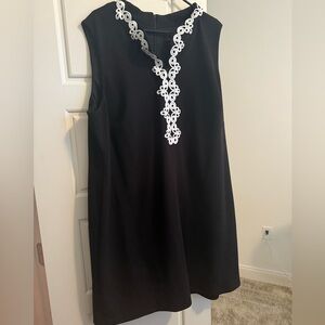 Jessica Howard Black Dress with White Loop Trim